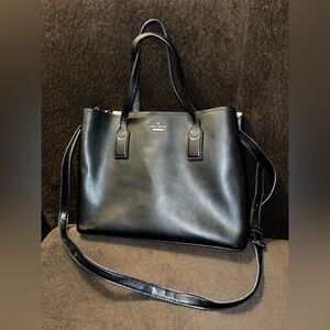kate spade Black Leather Satchel/Tote with Removable Strap